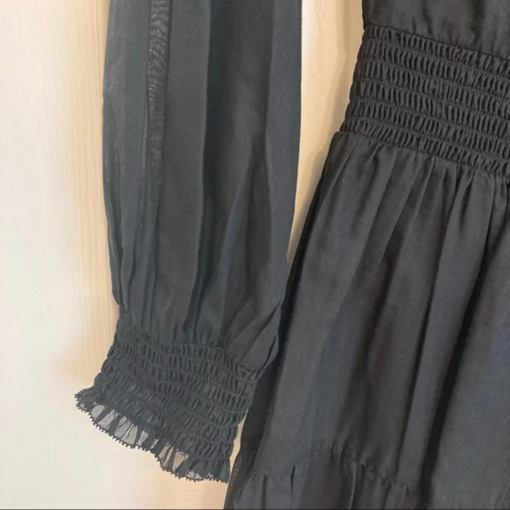 Alice + Olivia Kiara Button Front Dress in Black 6 - Picture 9 of 12